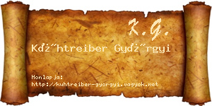 Kühtreiber Györgyi névjegykártya
