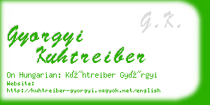 gyorgyi kuhtreiber business card